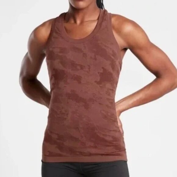 Athleta Momentum Camo Racerback Tank Brown Top XL - Picture 1 of 3